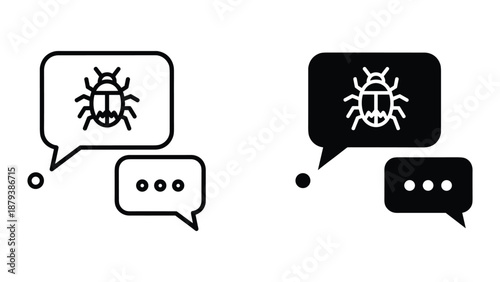 Bugs in chat bubbles representing software issues