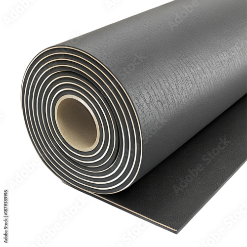 Dense rubber sound barrier mat roll for effective noise reduction and acoustic insulation in commercial and industrial settings