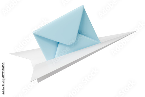 Free Download 3d paper plane mail envelope icon. email delivery concept. minimal cartoon message notification, inbox for app ui design. isolated on white transparent background. 3d render. - GFXLoad