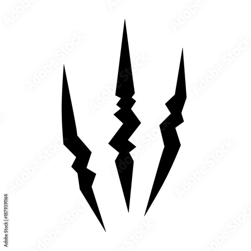 Claws scratches icon, sign symbol isolated on white background. Vector