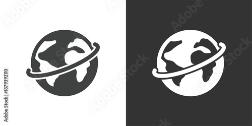 International Travel or Global Routes icon. Solid glyph series icon
