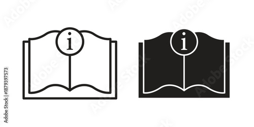 User guide icons in black glyph and liner versions for design.