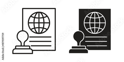 Visa icons in black glyph and liner versions for design.