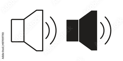 Volume icons in black glyph and liner versions for design.