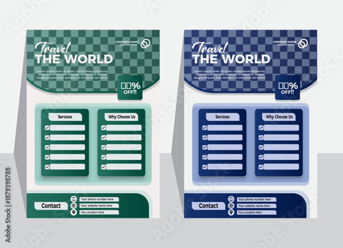 Travel agency flayer vector with special offer for tour and vacation promotion