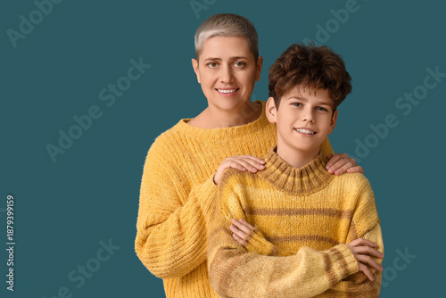 Teenage boy and his mother ...