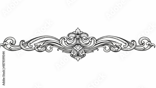 Elegant vintage ornamental divider with swirling patterns.