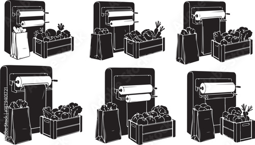 Black and white illustration of various vegetable slicers displayed