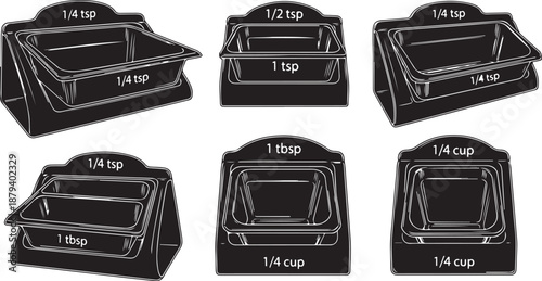 Measurement markers for cooking ingredients in kitchen settings
