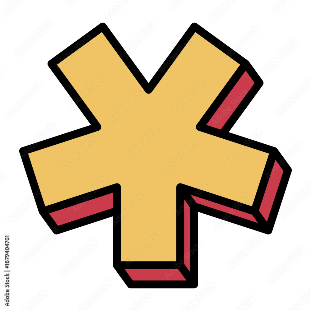 Obraz premium 3D Asterisk Square star Element