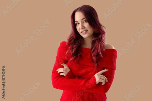 Beautiful young woman with ...
