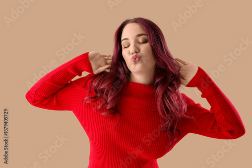 Beautiful young woman with ...