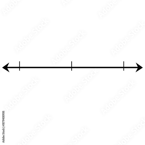 Short number line with ticks suitable for basic counting, homework sheets, and kid-friendly arithmetic learning projects.