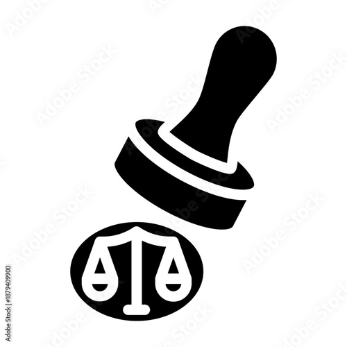 Legal Stamp Vector Glyph Icon Design