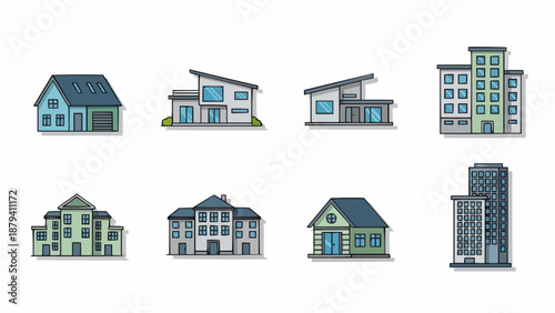 Collection of Diverse Architectural Building Styles and Designs.