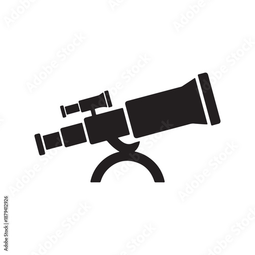 Vector illustration of Telescope vector icon or symbol in meroon. 
