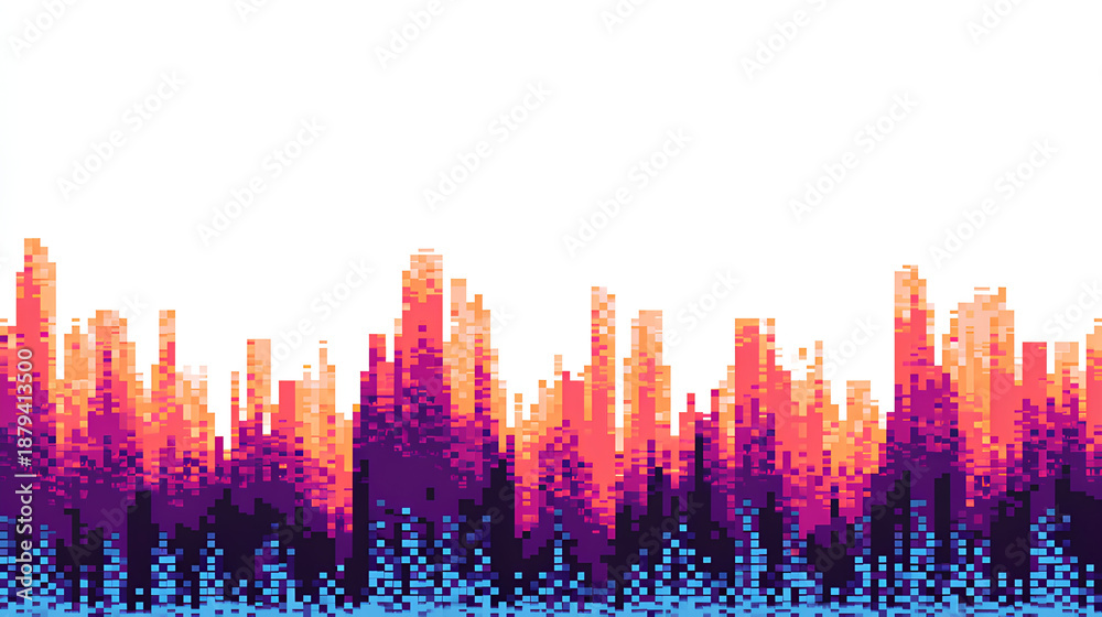 Fototapeta premium Pixelated bitmap texture 8 bit pixel gradient with noise pattern retro console game style vector illustration stock vector on white background