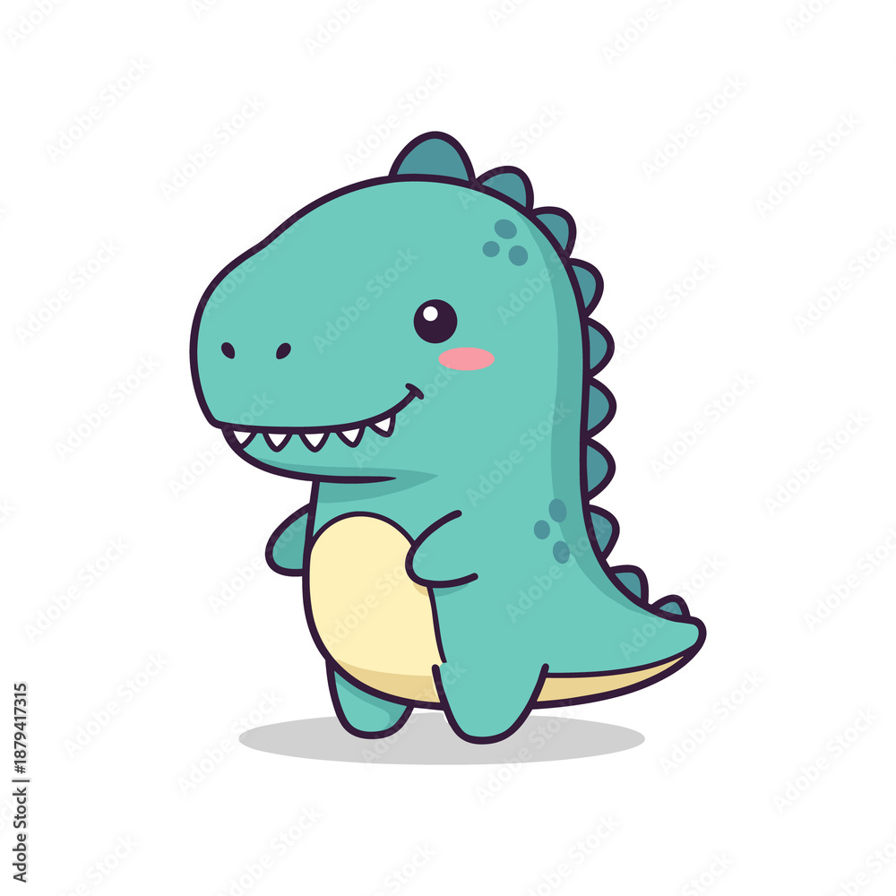 Fototapeta premium Adorable Cartoon Dinosaur Illustration