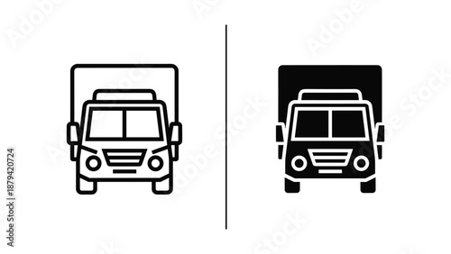 Simple van icon set for web and mobile applications
