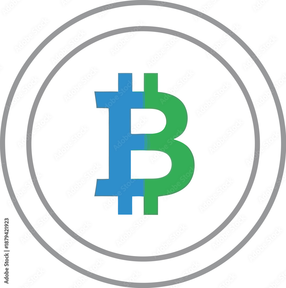 Fototapeta premium Cryptocurrency coin icon, flat vector