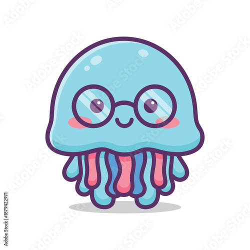 Adorable Cartoon Jellyfish Character Illustration