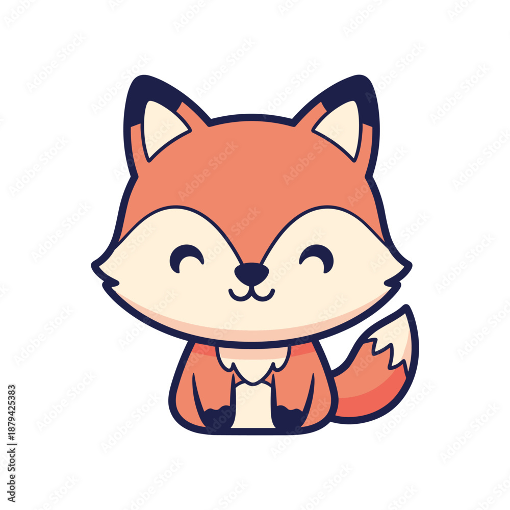 Obraz premium Adorable Cartoon Fox Illustration