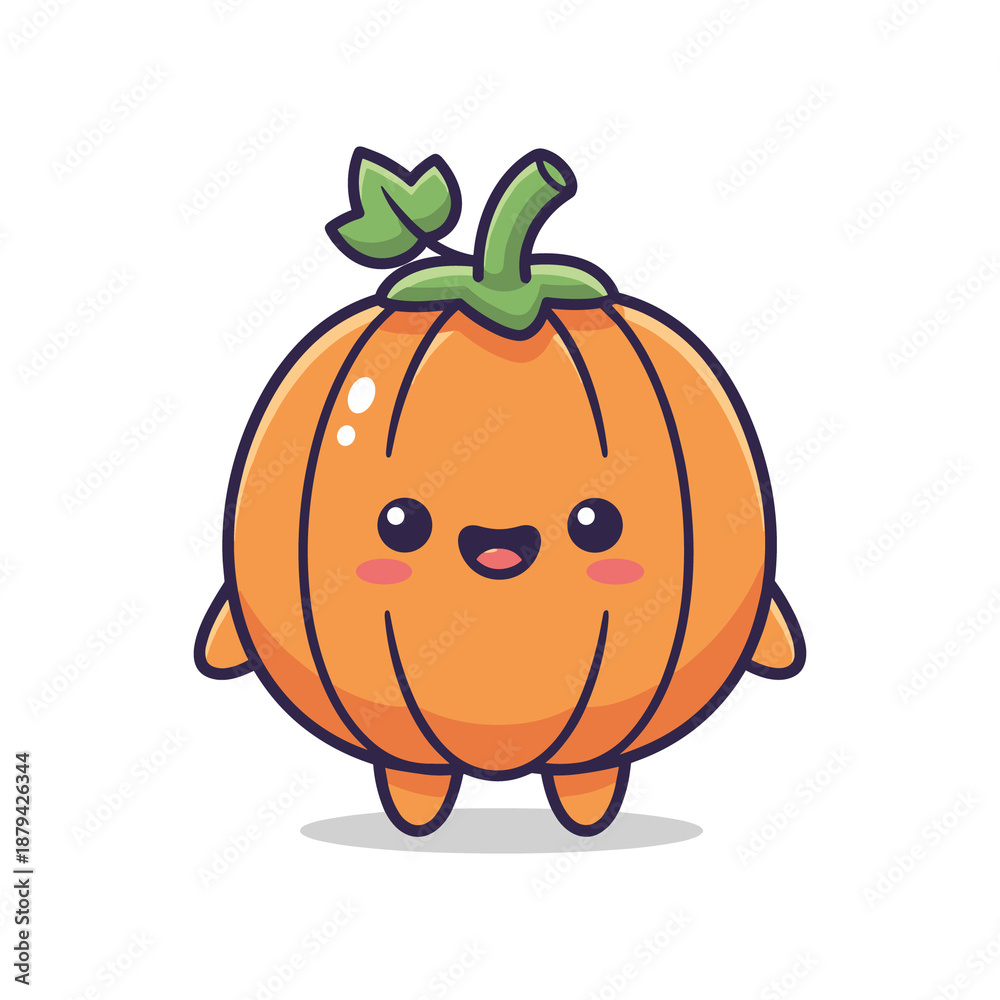 Obraz premium Adorable Cartoon Pumpkin Character Illustration