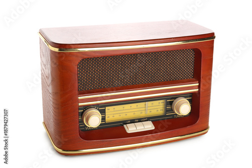 Vintage radio receiver on w...
