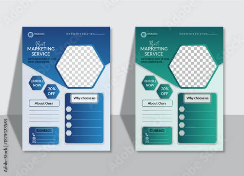 Modern professional creative trendy attractive business marketing flyer template design
