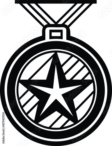 medal vector silhouette art and illustration