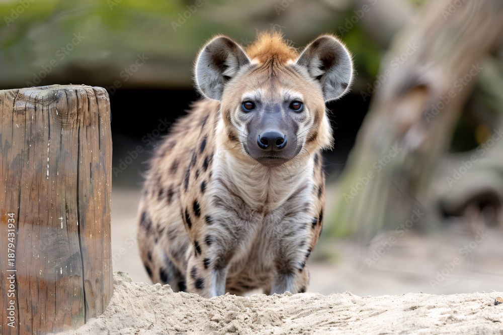 Obraz premium Spotted hyena looking at camera in nature