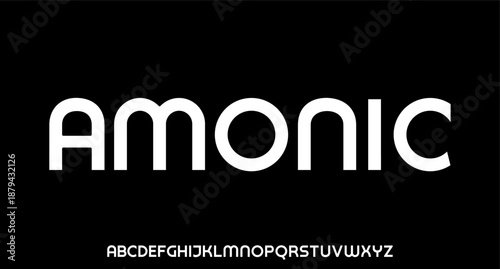 unique memorable trendy , futuristic modern geometric font	

