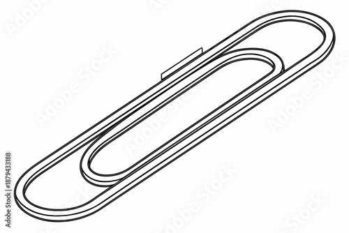 Paper clip isolated on white