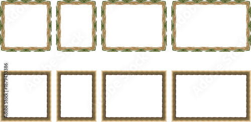 Beautiful Rustic Wooden Photo Frame Collection For Digital Layouts - Mockup, set, gallery, border, blank, template, vintage, art, wall, display, collage design