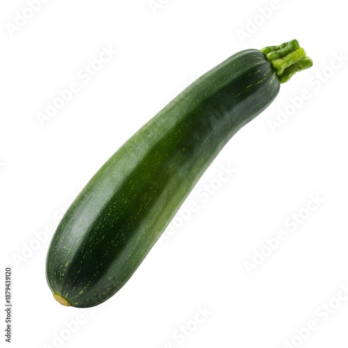 Fresh green zucchini vegetable on transparent background