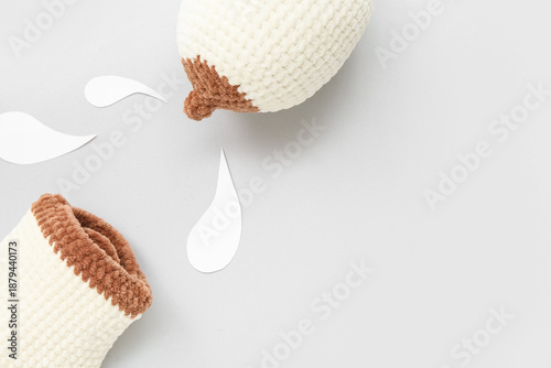 Knitted model of female bre...