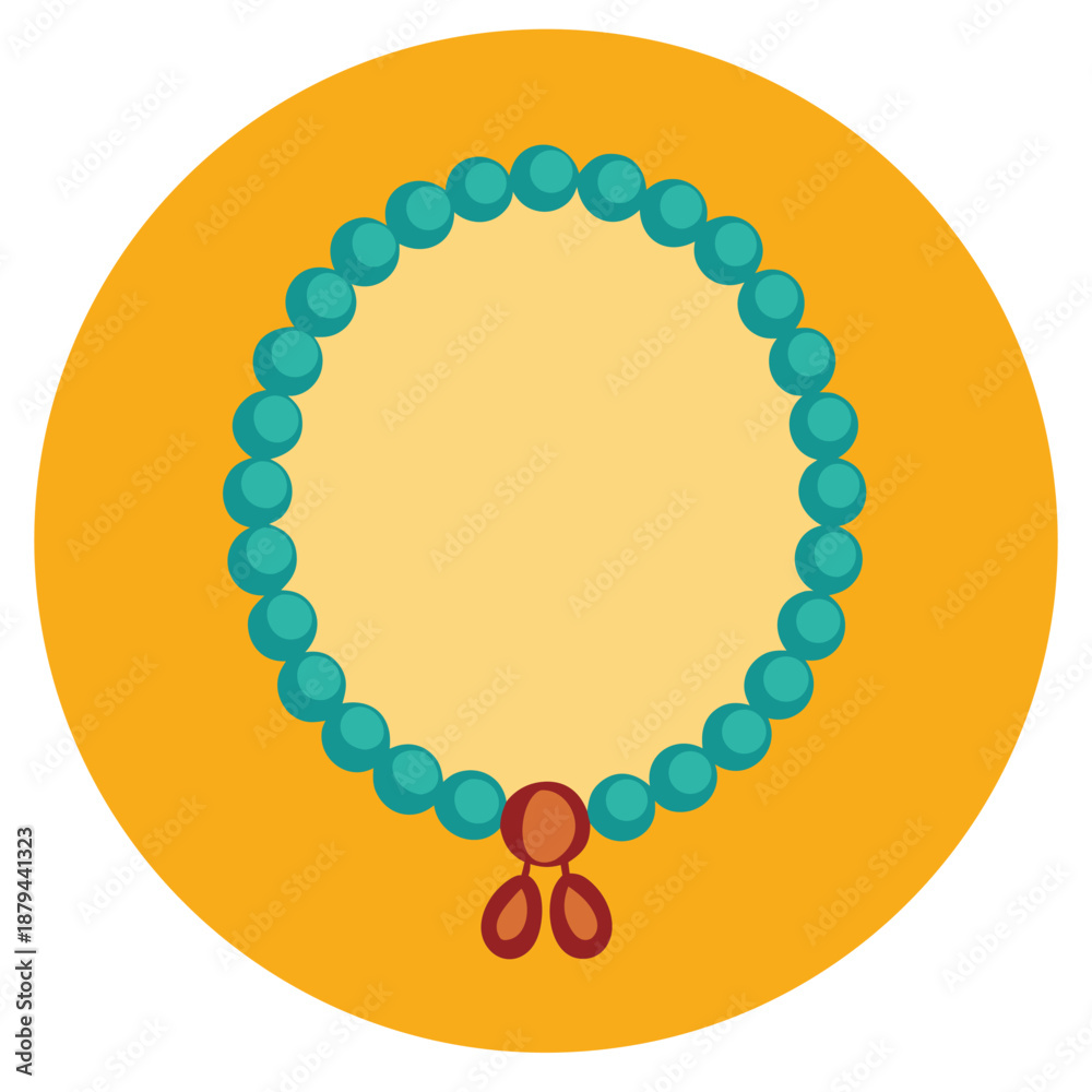 Obraz premium Vibrant turquoise beaded bracelet on yellow background