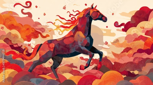 happy 2026 new year, fire horse chinese new year
