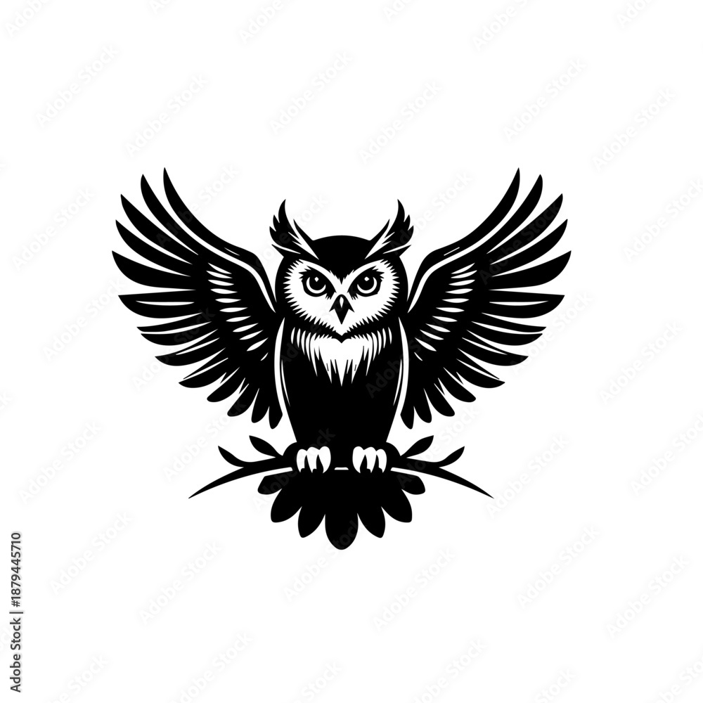 Obraz premium Wise Owl Cartoon Vector Illustration