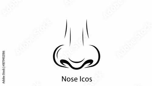 Minimalist Line Art Drawing of a Human Nose.