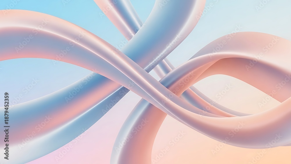 Fototapeta premium Abstract Pastel Swirling Shapes and Curves.