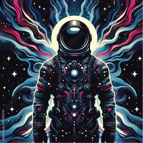 Astronaut in Futuristic Space Suit with Glowing Accents.