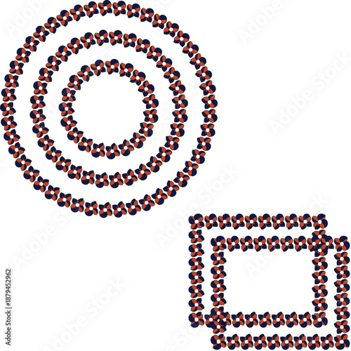 Seamless Geometric Polka Dot and Abstract Floral Textile  BRUSH Pattern Vector
