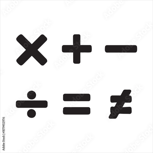 Mathematical symbols and operators vector, A simple illustration of various mathematical symbols and operators