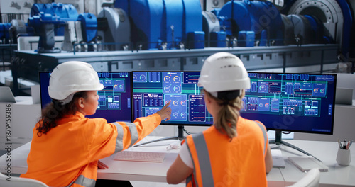 Φωτογραφία Female SCADA Engineer Monitors Gas And Oil Industry Operations