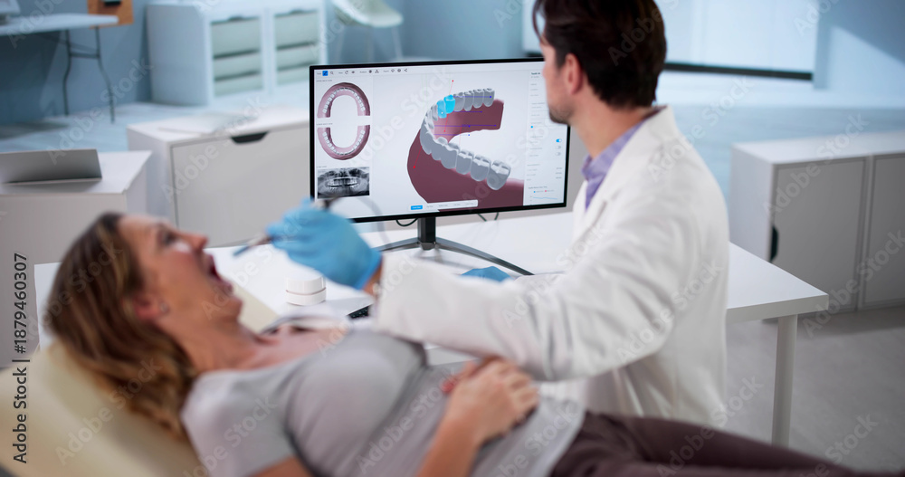 Obraz premium Digital 3D Scanning Used By Doctor
