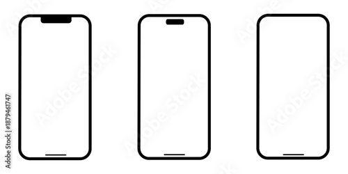 Mockup smart phone new generation PNG High quality Image isolated screen Transparent for Infographic