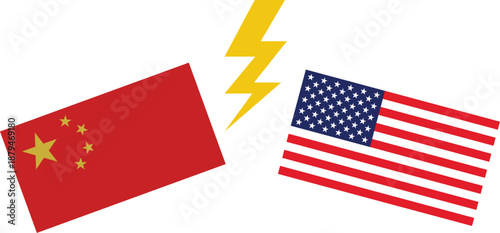 Flag of China and Flag of United states