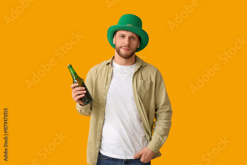 Young man in leprechaun hat...