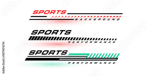 set of three lower third sports title bar background